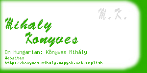 mihaly konyves business card