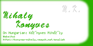 mihaly konyves business card